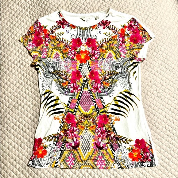 Ted Baker London Tops - Ted Baker short sleeve T-shirt. Size 3. Like new!